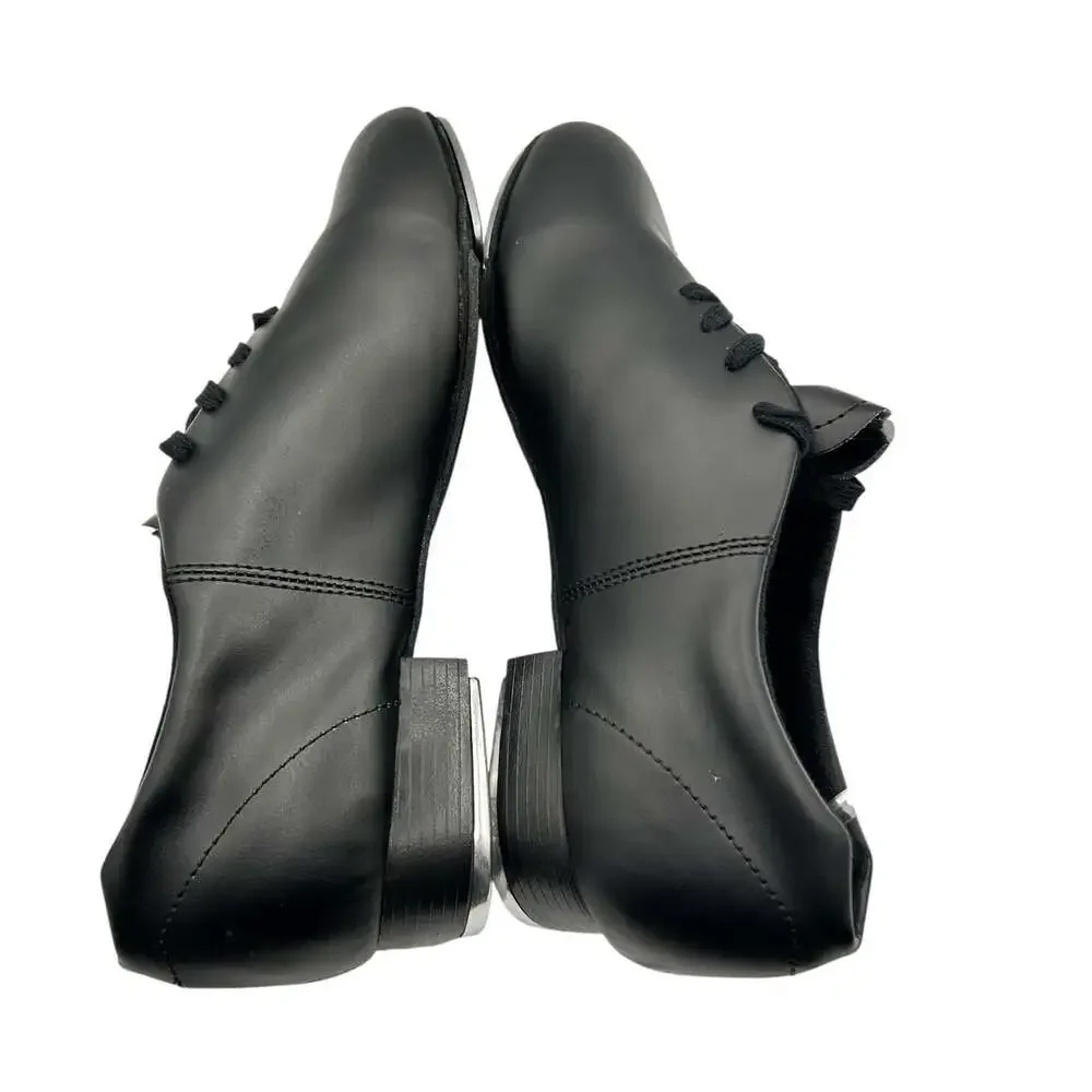 Capezio CG17 Black Leather Lace Up Tap Dance Shoes Women's Size 10 Wide